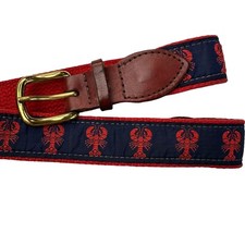 Vintage Boys Hand Made 1  Lobster Belt Preppy 24  -27  Solid Brass Buckle