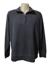 Eddie Bauer Sweatshirt Men's TXL 1/4 Zip Pullover Blue Mock Neck Heavy Logo