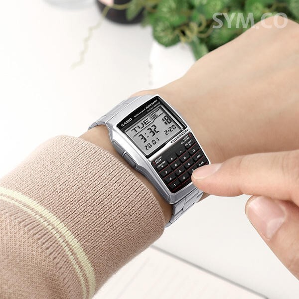 (希少)CASIO データバンク DBC-32D Casio DBC-32D-1A Databank Digital Calculator Stainless Steel
