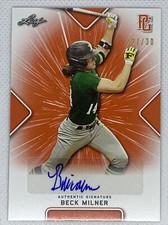 2021 LEAF PERFECT GAME AUTO BECK MILNER ORANGE PAPER 27/30