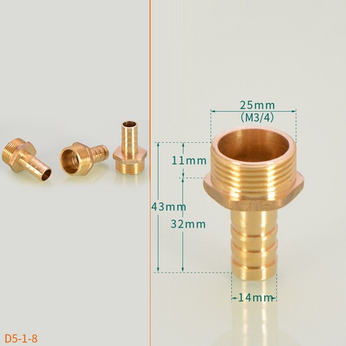 Internal And External Thread Hose Barb Brass Fitting Size 1/2" 3/4" 1" - 2" - Picture 42 of 44