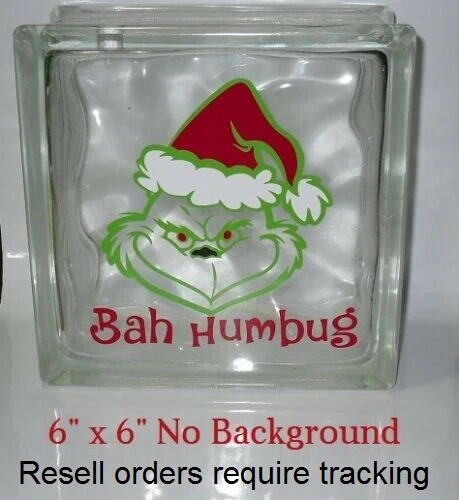 HOLIDAYDECALS4U Bah Humbug Christmas decal for DIY Glass Block