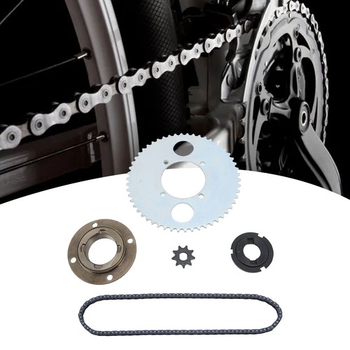 T8F Kit Pignone Catena Acciaio 116 Link Catena Trasmissione Con Ruota Libera Sdentata LJ - Foto 4 di 22