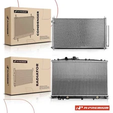 A-Premium 2pcs Radiator & AC Condenser Kit for Acura RL 05-08 V6 3.5L Auto Trans