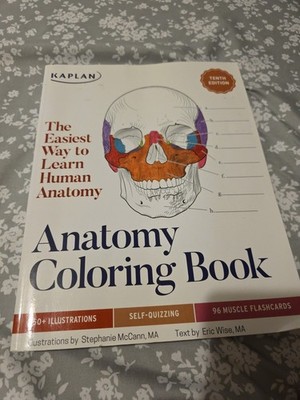 Kaplan Test Prep Ser.: Anatomy Coloring Book with 450+ Realistic Medical...GOOD