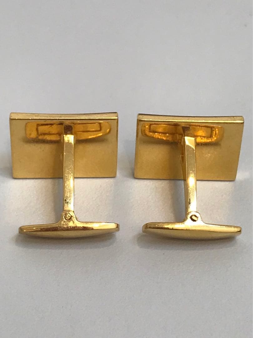 YSL Rectangular Cufflinks Gray/Gold Authentic - image 4