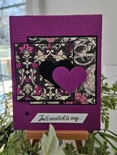 STAMPIN UP CARD KIT - HEARTS JUST WANTED TO SAY Makes 4 26.25