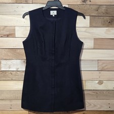 Tuckernuck Sz 12 Navy Canvas Full Zip Mini Dress Classic Preppy Style Minimalist