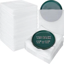 PerKoop 120 Pack Thickening Foam Sheets Pouches 12" x x 12", white 