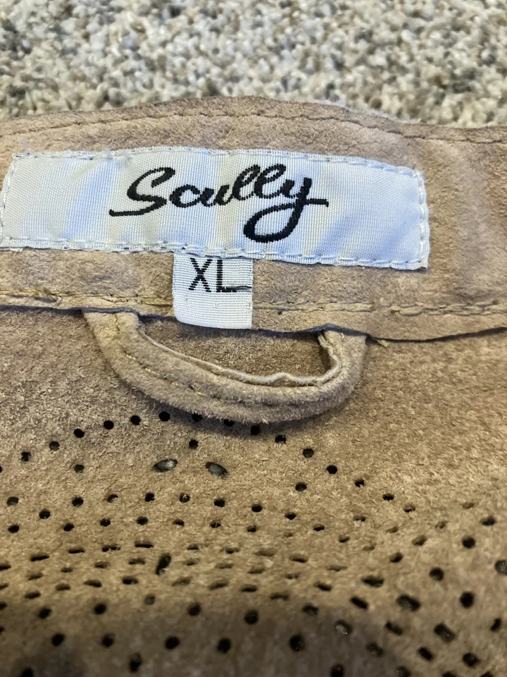 Chaleco para mujer Scully 100 % cuero genuino detallados cortes láser y flecos talla L Foto 4 de 4