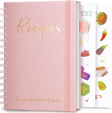 JUBTIC Recipe Book to Write in Your Own Medium 5.8 x8.3 Inch , Gold