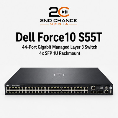 Dell Force10 S55T 44-Port Gigabit Managed Layer 3 Switch 4x SFP 1U Rackmount