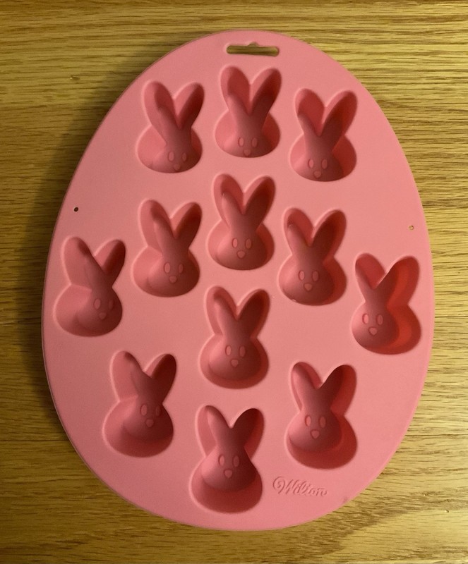 Wilton Peeps Bunnies Pink Oval Silicone Candy Treat Mold 12 Cavity