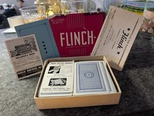 Vintage Parker Brothers Flinch Card Game Complete Deck Court Whist Score Pad