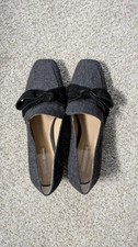 Antonio Melani Gray and Black Felt Loafers Bow/ Wool Leather Sole Size 6m