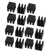 15Pcs 10mm x 10mm x 10mm Aluminum Heatsink Heat Diffuse Cooling Fin Black