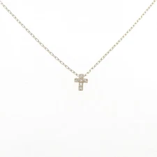 Authentic K10YG Cross Diamond Necklace  #260-007-349-2740