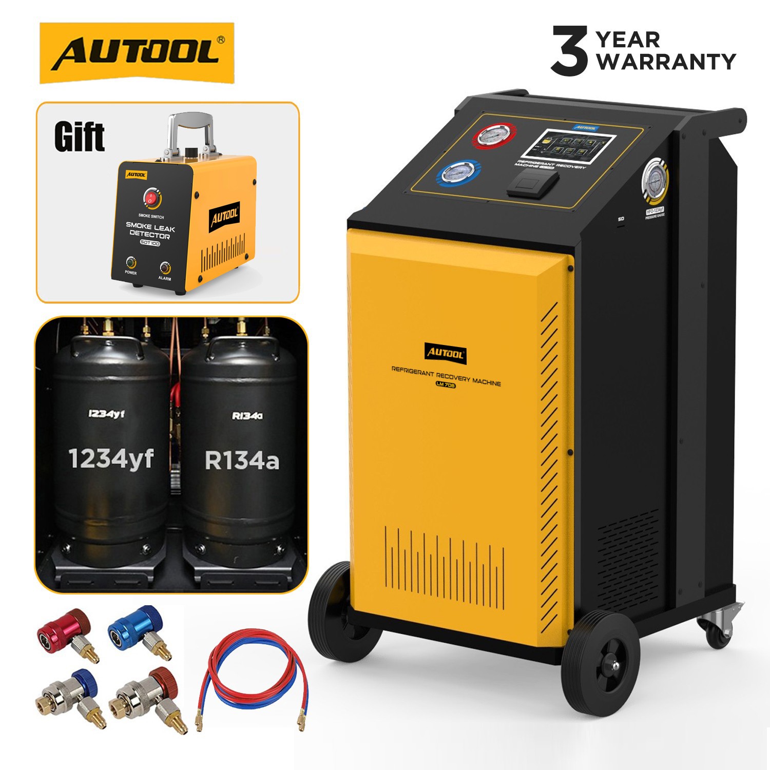 Fully Automatic Refrigerant Recovery Recharge Machine1234yf &134A A/C Recycling
