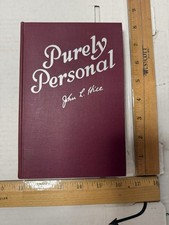 Purely Personal by John L. Hill 1948 Broadman Press Christian Essays Signed