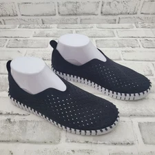Pristine Ilse Jacobsen Tulip 139 Slip On Sneaker Black Perforated 37 EU 6.5-7 US