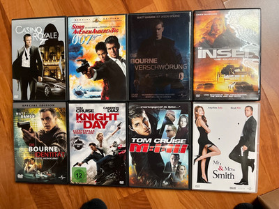007 Casino Royale + Mission Impossible 3 + Bourne DVD Paket 8 Filme Action Thril