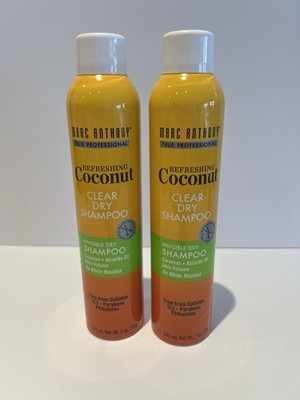 2 Pack    Marc Anthony Coconut Oil Clear Dry Shampoo - NO WHITE RESIDUE!!