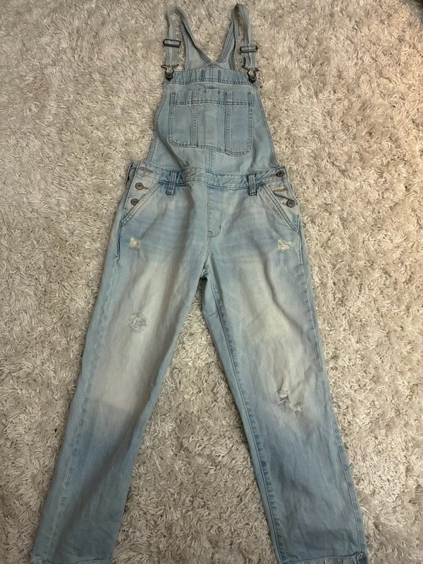 Abercrombie & Fitch Women’s Blue Denim Overall One-Piece XS Button Pockets