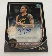 2025-26 Bowman Chrome Black X-Fractor Auto Jaylon Tyson SSP # 10 Cavaliers