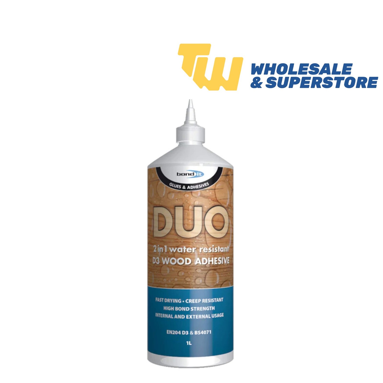 Bond It Duo 2 In 1 Wood Glue 1L BDA053 - Pack of 6 - Image 3