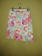 Talbots Women's 12 Colorful A Line Floral Side Zip Cotton Skirt - Pristine