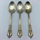 Wallace Rose Point Sterling Silver Teaspoons Set of 3 Vintage 6 Inch