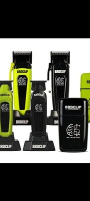 BRDCLIP BRD-106 Cordless Hair Clipper Black USB Charging Rotary w/ #1-5 Guards