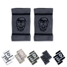 Sweat-Wicking Wrist Sweatbands   Breathable Cotton-Blend Athletic Gray