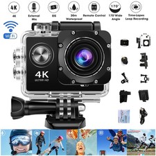 4K 30fps HD Aktion Kamera Wasserdicht Aktion Cam Unterwasserkamera WiFi Kamera