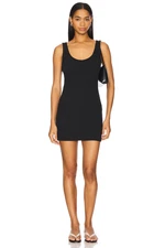 ENZA COSTA Jacquard Tank Mini Dress Black S $225 E1