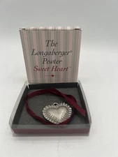 Longaberger Pewter Sweet Heart Tie On Only - NEW