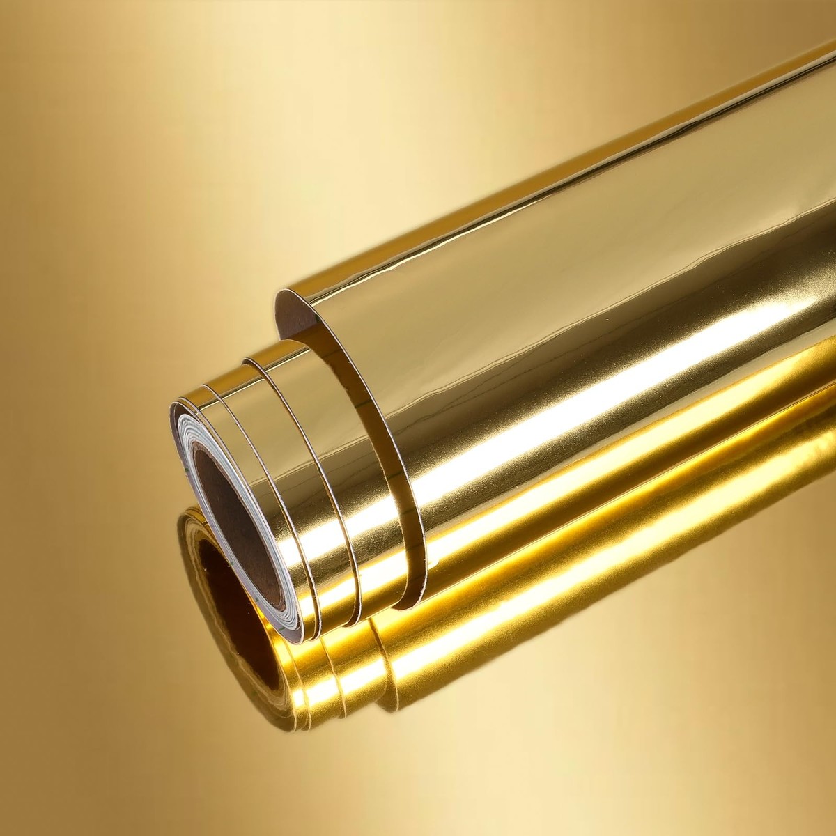 Glossy Metallic Gold Vinyl Roll Adhesive Reflective Non Glass