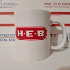 H-E-B Grocery Supermarket Coffee Tea White Logo Mug Cup HEB