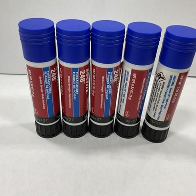   (5) LOT Loctite Threadlocker, LOCTITE 248, Blue, Medium Strength,0.32 oz Stick