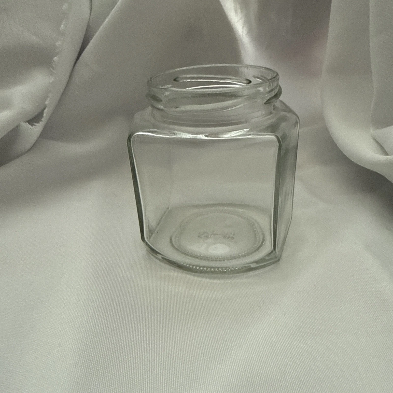 Hexagon Glass Jars 9 oz NO Lids (Case of 24 ) New
