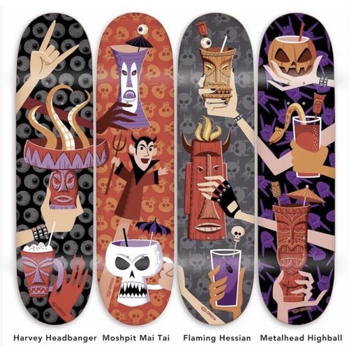 SHAG TIKI SDCC 2025 “FIRMADO” Juego de tabla de skate de metal pesado 4 LE Josh Agle RARO - Imagen 5 de 5