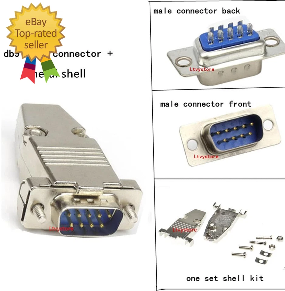 16 шт. RS232 параллельный последовательный порт DB9 9-контактный D сабвуфер штекерный/гнездовой разъем и металлический D - Изображение 2 из 4