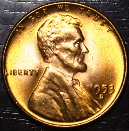 1953 D Lincoln Wheat Penny BU 1c US Coin Denver Mint