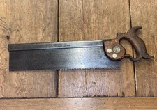 VINTAGE W.H.OATES 14 “ TENON SAW HAND SAW CARPENTERS WOODWORKING OLD TOOLS  