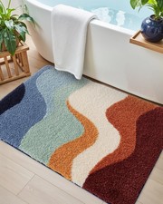 DEXI Bathroom Rug Washable, 1'8" X 2'8" Rectangular , Abstract Colorful