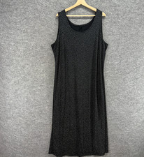 Unbranded Dress Women M  Black Geometric Maxi Long Sleeveless Casual