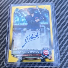 2025 Bowman Draft Josiah Hartshorn Chrome Prospect Autographs Auto Yellow 53/75