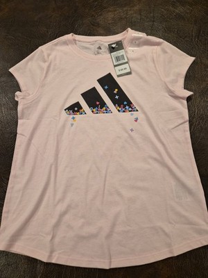 Adidas Girls Slim Fit Coupe Slim Shirt Size L/14 Pink NWT B549