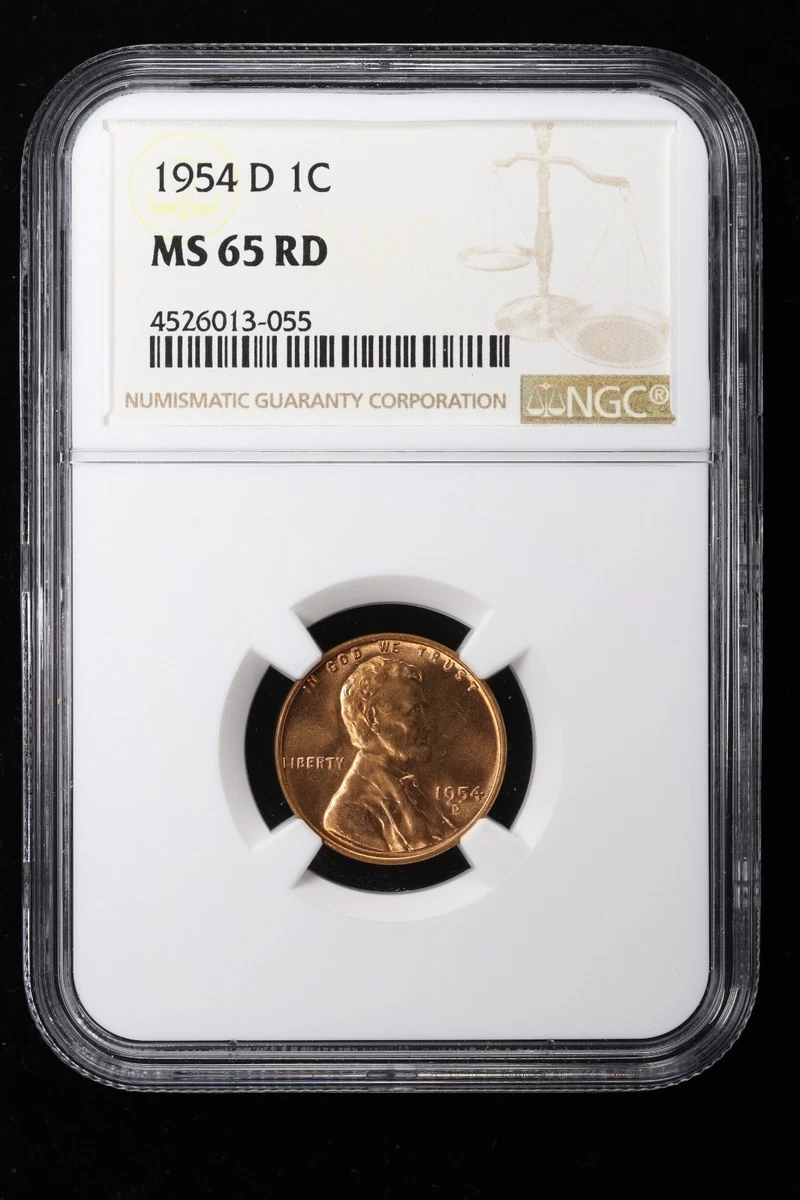NGC 1954 Grade MS 65 Lincoln Wheat US Small Cents (1909-1958) for