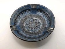 Vintage Aldo Londi Bitossi Rimini Blue Cobalt Ashtray Trinket Dish Italy 8"